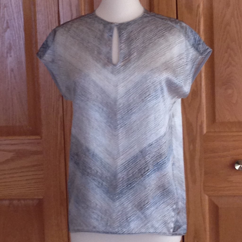 Lafayette 148 - Zane Metallic Silk Blouse - Euc